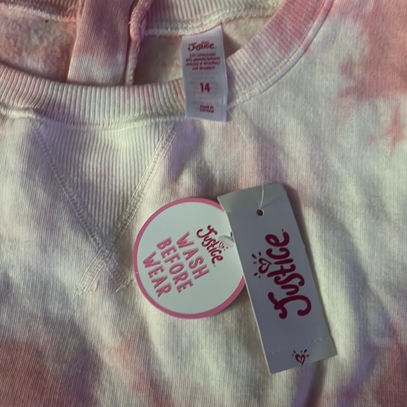 Brand New Justice White & Pink Sweatpants Romper, Size 14, with Tags - Picture 6 of 6